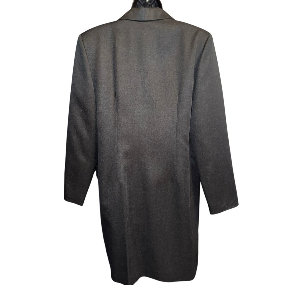 Bedford Fair Womens Black Long Wool Blend Coat Classic Tailored Size 12 - Picture 3 of 6